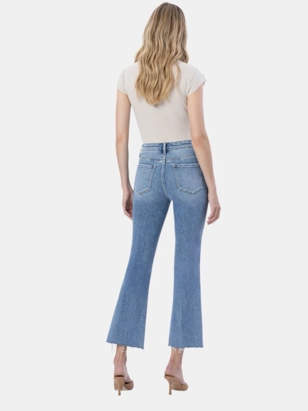 Flying Monkey Wide Leg Flare Jeans - Blue Denim - Picture 14 of 16